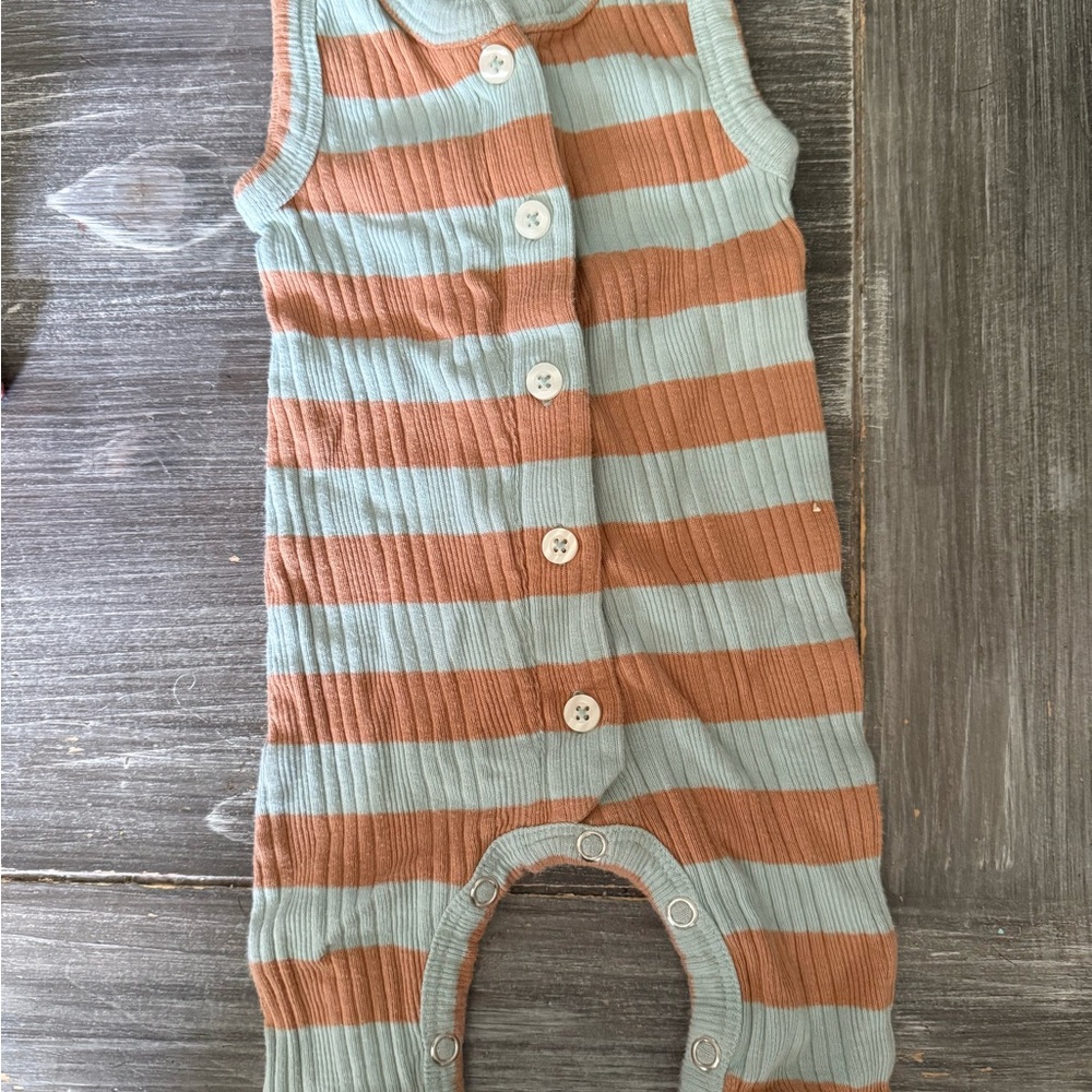 Kate Quinn Mint and Orange Baby Romper
